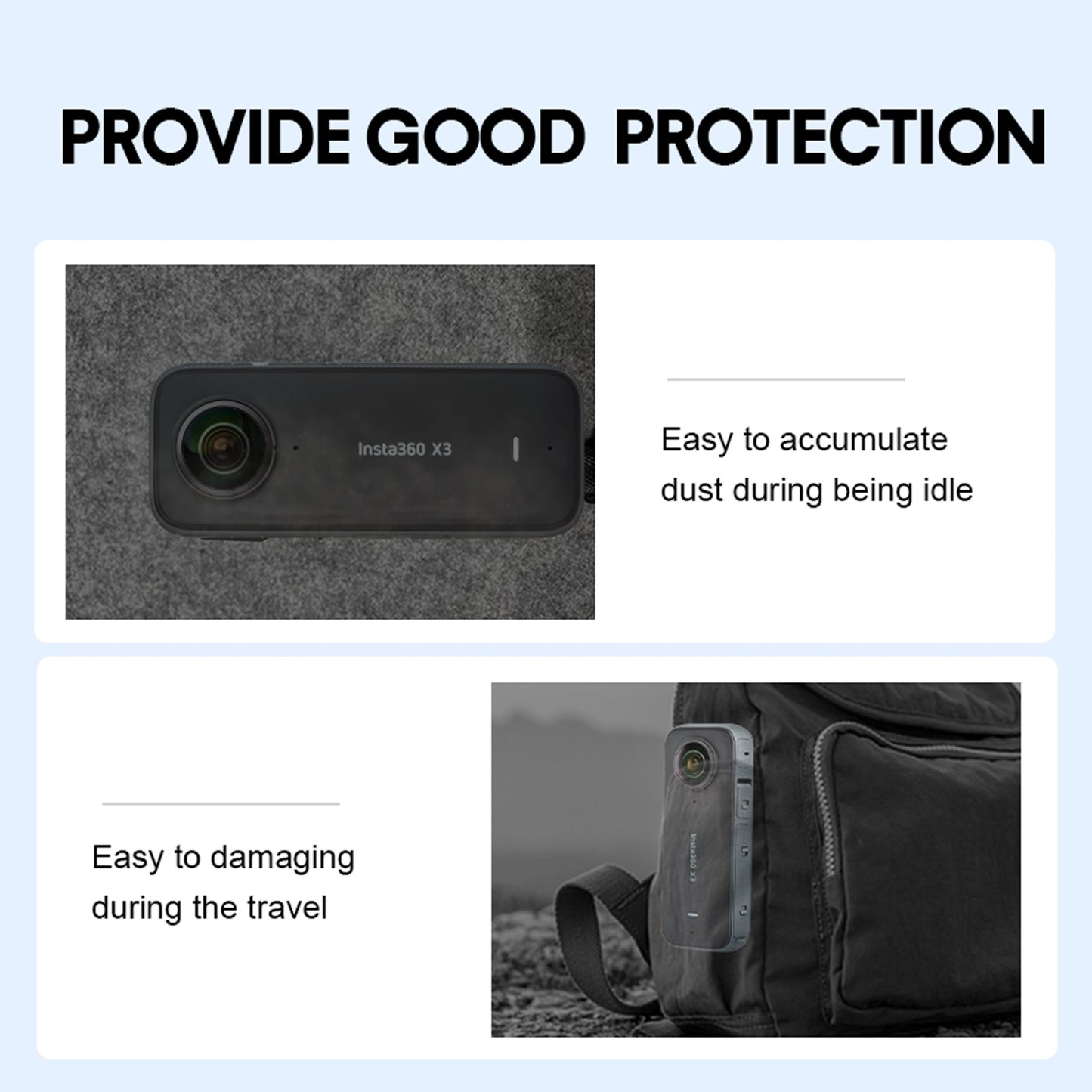 Camera Bag Portable Carrying Case Outdoor Storage Handbag Compatible For Insta360 One X3 Panoramic Camera black 1111347