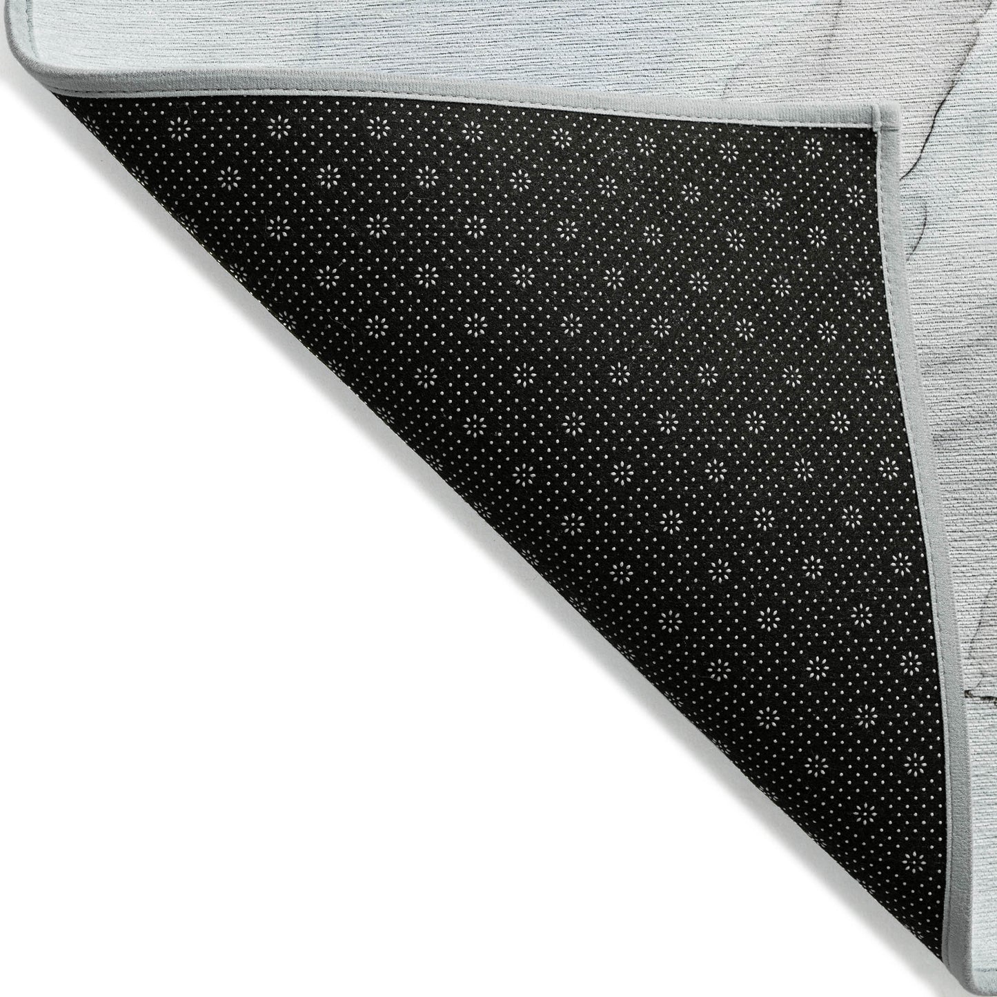 3' X 5' Ivory Blue and Gray Abstract Washable Non Skid Indoor Outdoor Area Rug