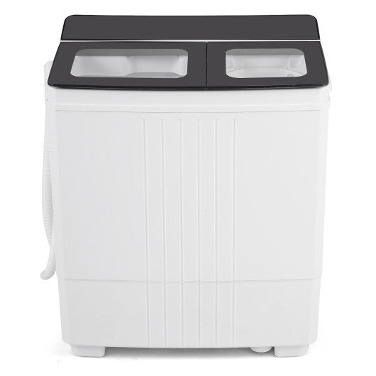 Costway Portable Washing Machine with 12 LBS Washer and 8 LBS Spinner Combo for Apartments-Gray