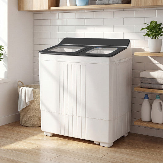 Costway Portable Washing Machine with 12 LBS Washer and 8 LBS Spinner Combo for Apartments-Gray