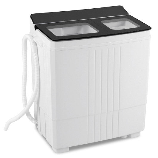 Costway Portable Washing Machine with 12 LBS Washer and 8 LBS Spinner Combo for Apartments-Gray