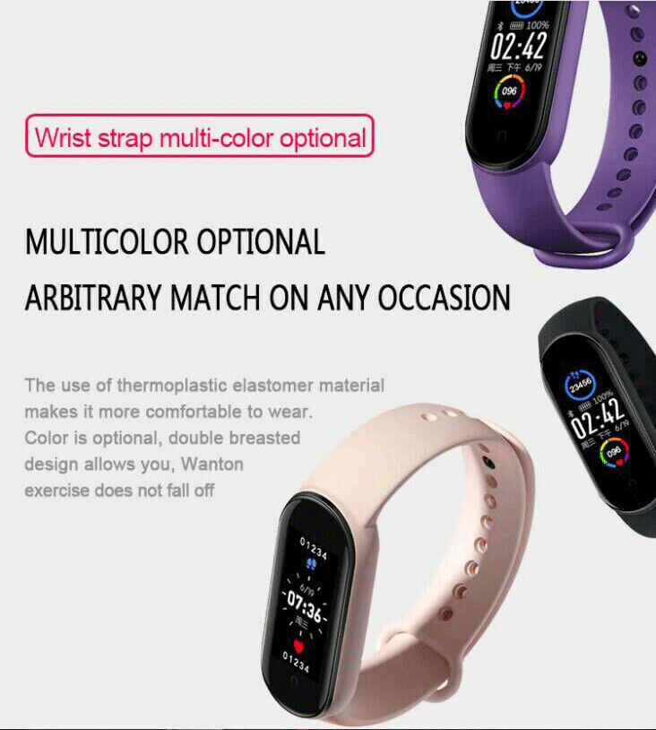 M5 Color Screen Smart  Watch Bracelet Fitness Tracker Bracelet Outdoor Runing Pedometer Sport Smart Watch Band black