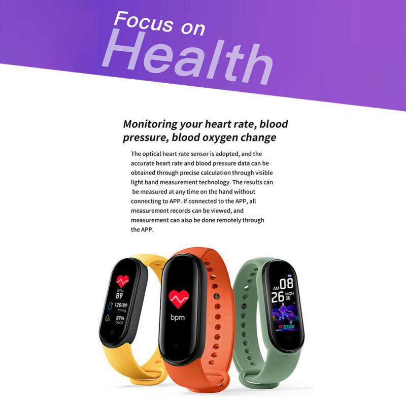 M5 Color Screen Smart  Watch Bracelet Fitness Tracker Bracelet Outdoor Runing Pedometer Sport Smart Watch Band black