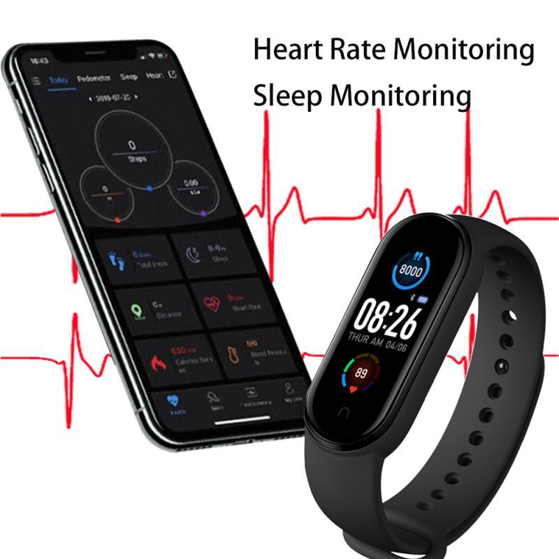 M5 Color Screen Smart  Watch Bracelet Fitness Tracker Bracelet Outdoor Runing Pedometer Sport Smart Watch Band black