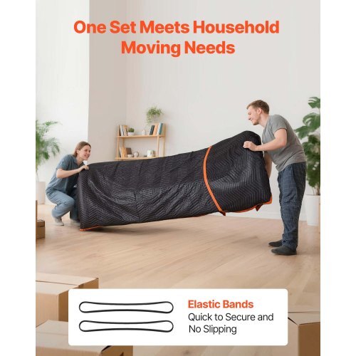 Six large American Smart moving blankets, 72x40 inches, heavy-duty padded cotton-filled packing blankets for furniture protection.