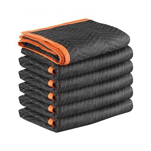 Six American Smart moving blankets, 72x40 inches, heavy-duty padded packing blankets with cotton filling for furniture protection.