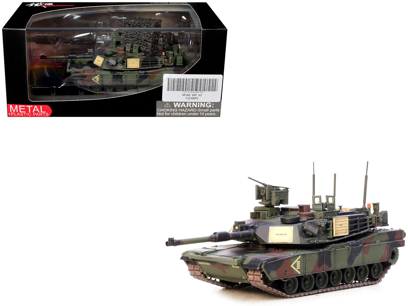 American Smart WB 1/72 diecast model of General Dynamics M1A2 SEP V2 Abrams tank with 2nd Battalion 5th Cavalry markings.
