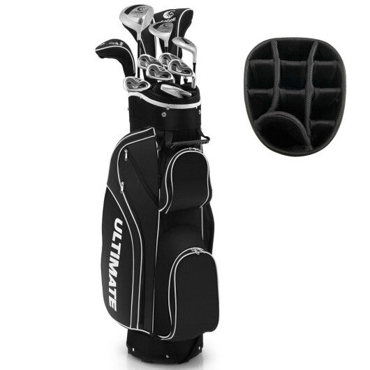 Costway 10 Pieces Womens Complete Golf Club Set with Alloy Driver Black - Color: Black