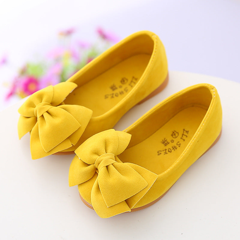 Color: Yellow, style: B-22, Size:  - Princess 2021 new spring girls' leather shoes, children's shoes, Korean shoes, baby shoes, casual peas shoes tide