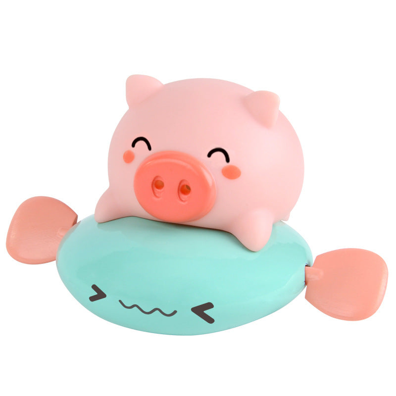 Amphibious bathing water spray clockwork toy