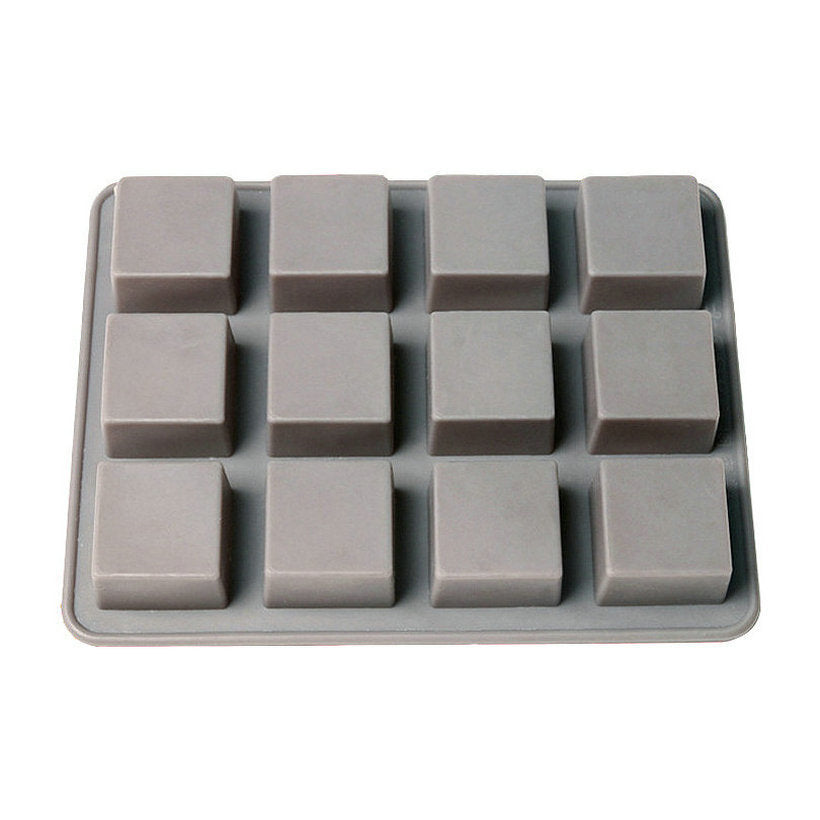 12 square silicone molds for baking and chocolate making, American Smart WB kitchen storage tools with versatile cake and ice tray design