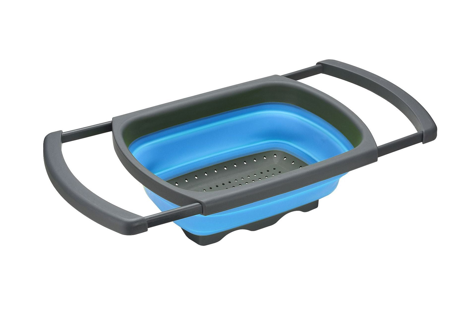 Color: Blue - 1Pc Collapsible Scalable Silicone Colander Folding Kitchen Silicone Strainer Fruit Vegetable Wash Colanders kitchen Cooking Tool - American Smart