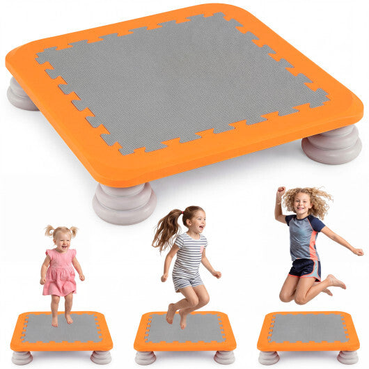 25.5 Inch Kids Mini Trampoline with 4 Removable and Non-Slip Foot Pads-Orange - Color: Orange