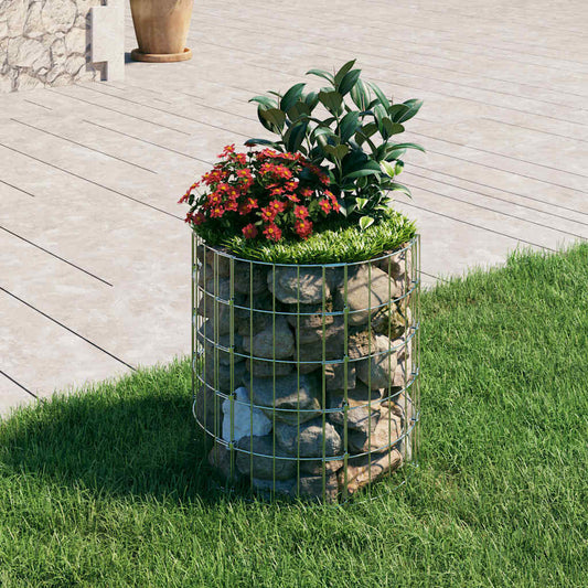 Galvanized steel circular gabion pole for fence panels, measuring 19.7x19.7 inches, by American Smart.