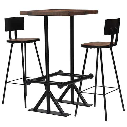 3-piece reclaimed wood bar set by American Smart, includes sturdy tables and stools for kitchen and dining areas.