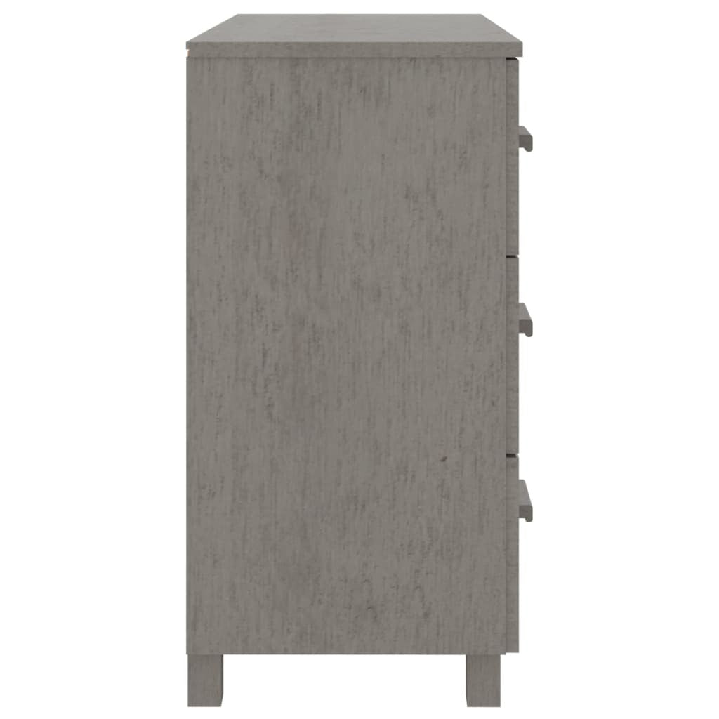 Light gray American Smart sideboard made of solid pinewood, 35.4"x15.7"x31.5", with a modern design and spacious storage.