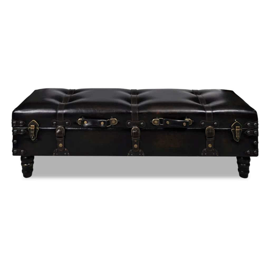 Dark brown wooden storage bench with faux leather seat, 43.7 inches long, ideal for entryways, by American Smart.