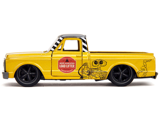 1972 Chevrolet Cheyenne pickup truck diecast model by Jada from Hollywood Rides series, gold metallic with gray top, detailed replica.