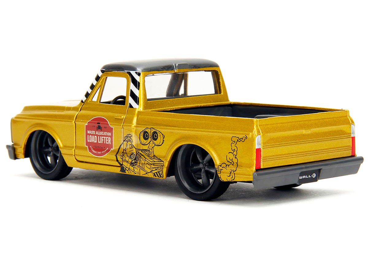 1972 Chevrolet Cheyenne pickup truck diecast model by Jada, gold metallic with gray top, from Hollywood Rides Wall-E series, 1/32 scale