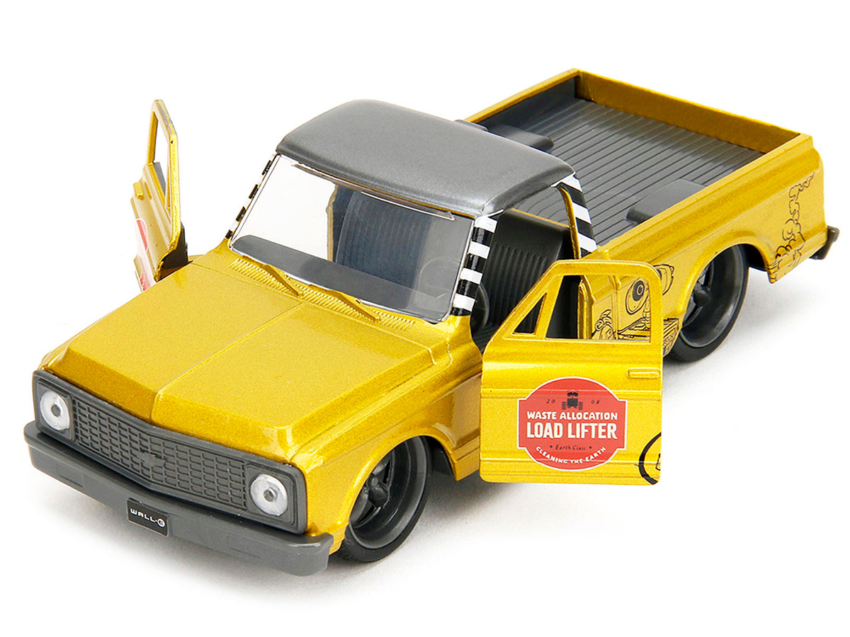 Gold metallic 1972 Chevrolet Cheyenne pickup truck diecast model by Jada from Hollywood Rides series, detailed gray top, 1/32 scale.