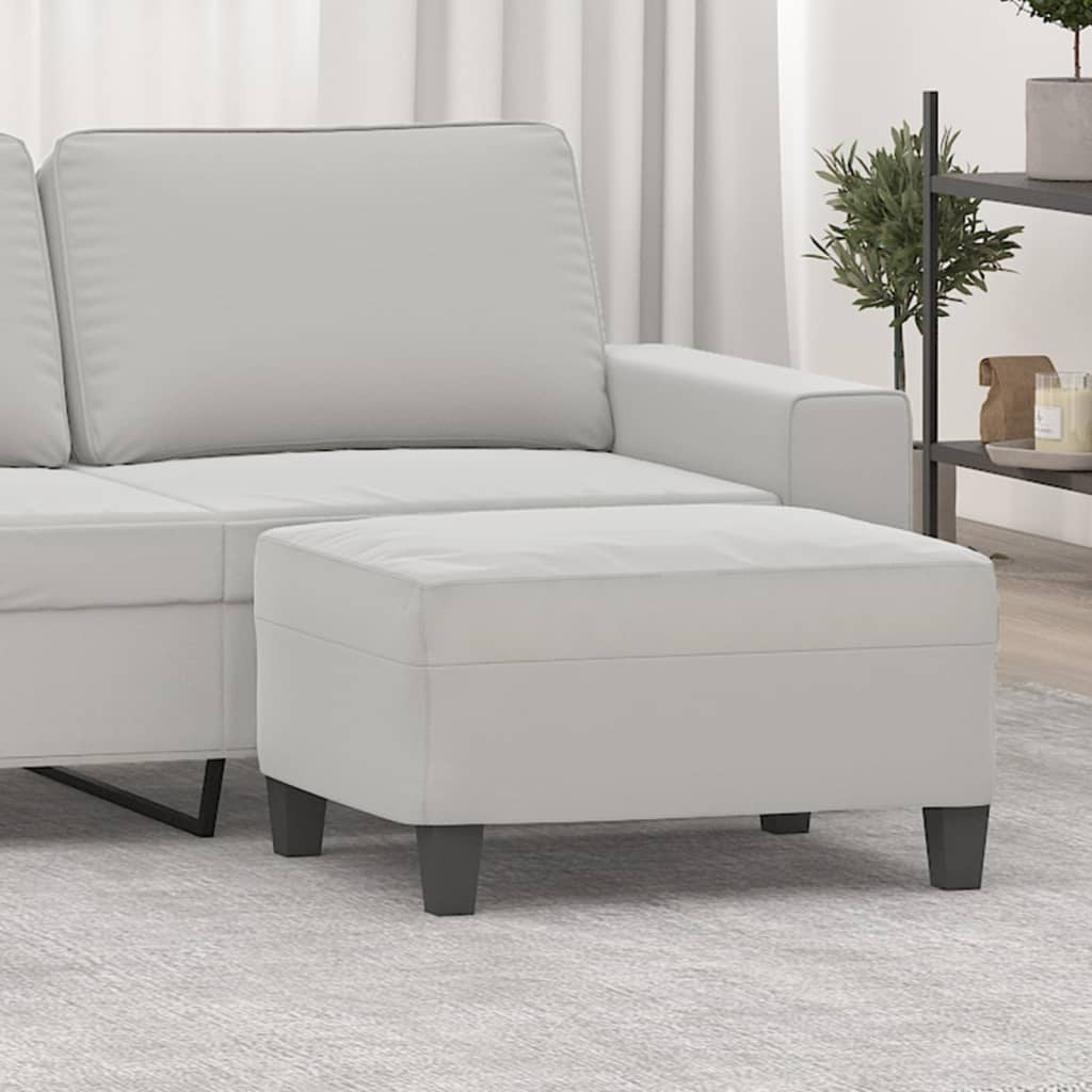 Light gray American Smart ottoman footstool with microfiber fabric, measuring 27.6x21.7x16.1 inches, for versatile home use.