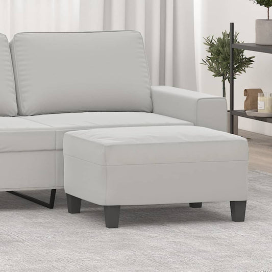 Light gray American Smart ottoman footstool with microfiber fabric, measuring 27.6x21.7x16.1 inches, for versatile home use.