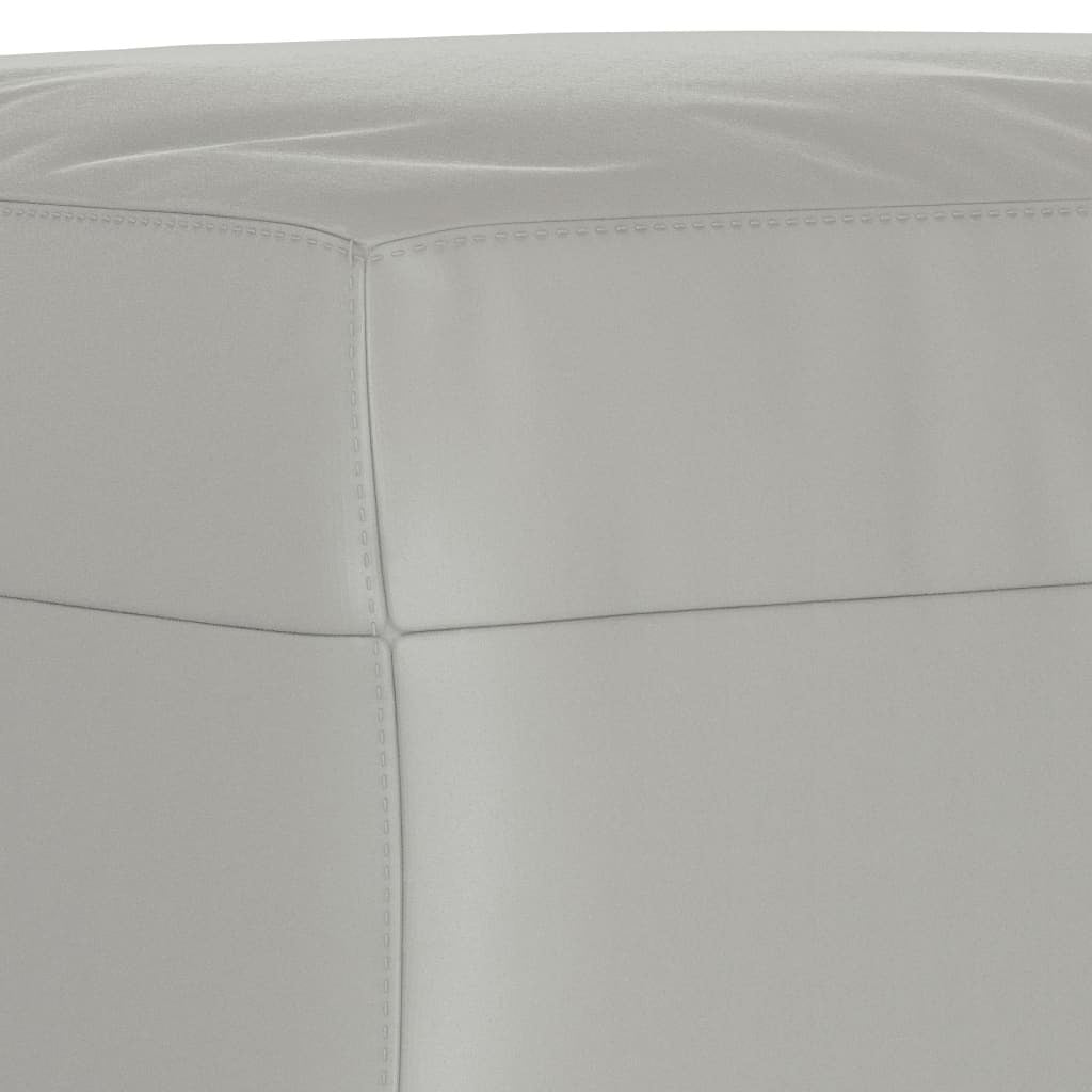 Light gray microfiber ottoman footstool by American Smart, 27.6x21.7x16.1 inches, with soft fabric and cushioned top.