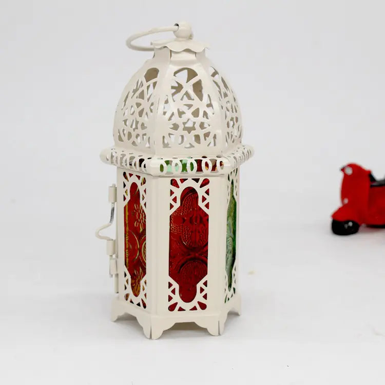 Classic Lantern Candle Holder with Iron and Glass