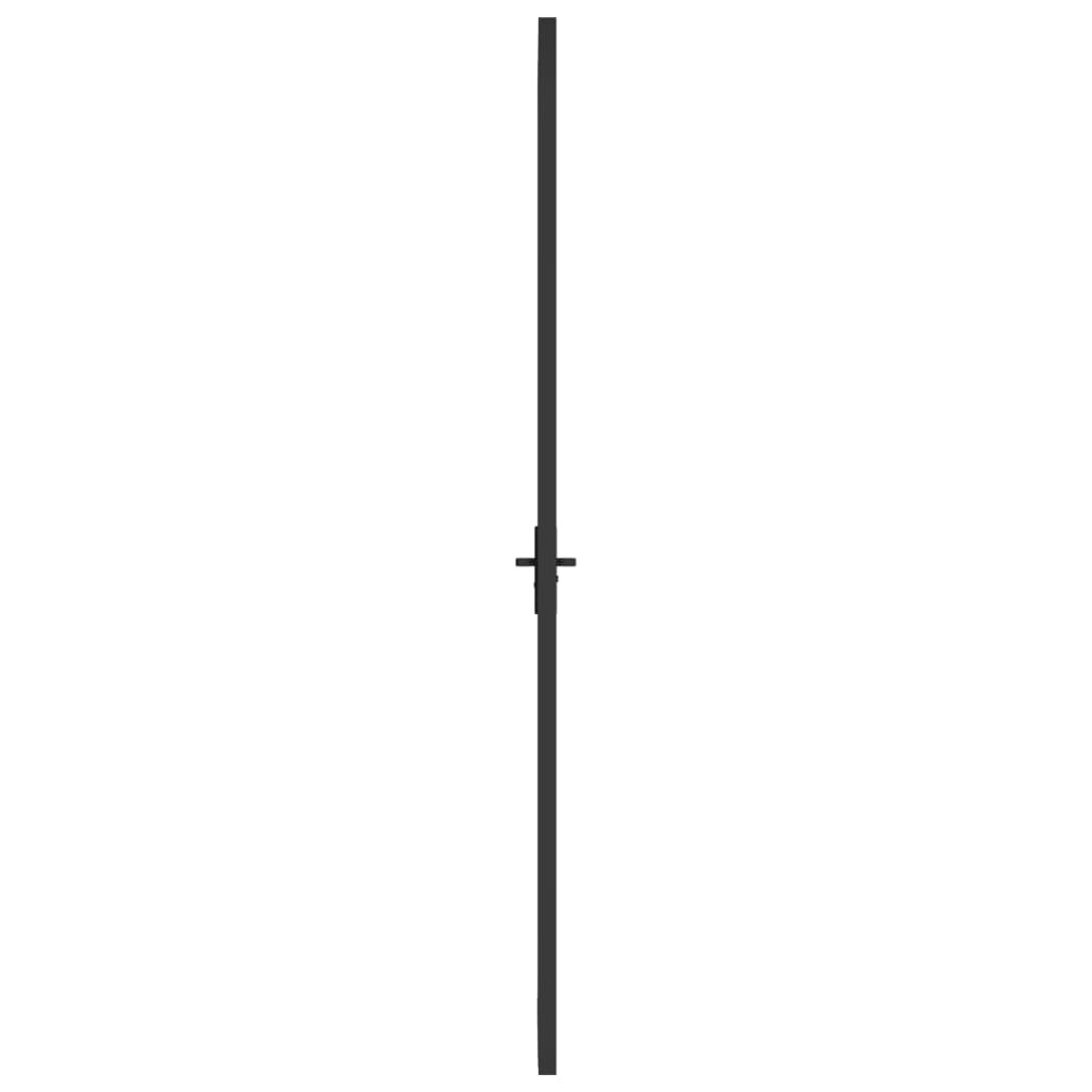 Black matte glass and aluminum interior door, 36.6"x79.3", by American Smart, featuring sleek modern design.