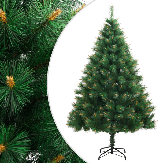 Artificial Hinged Christmas Tree Green and Yellow PVC, Metal