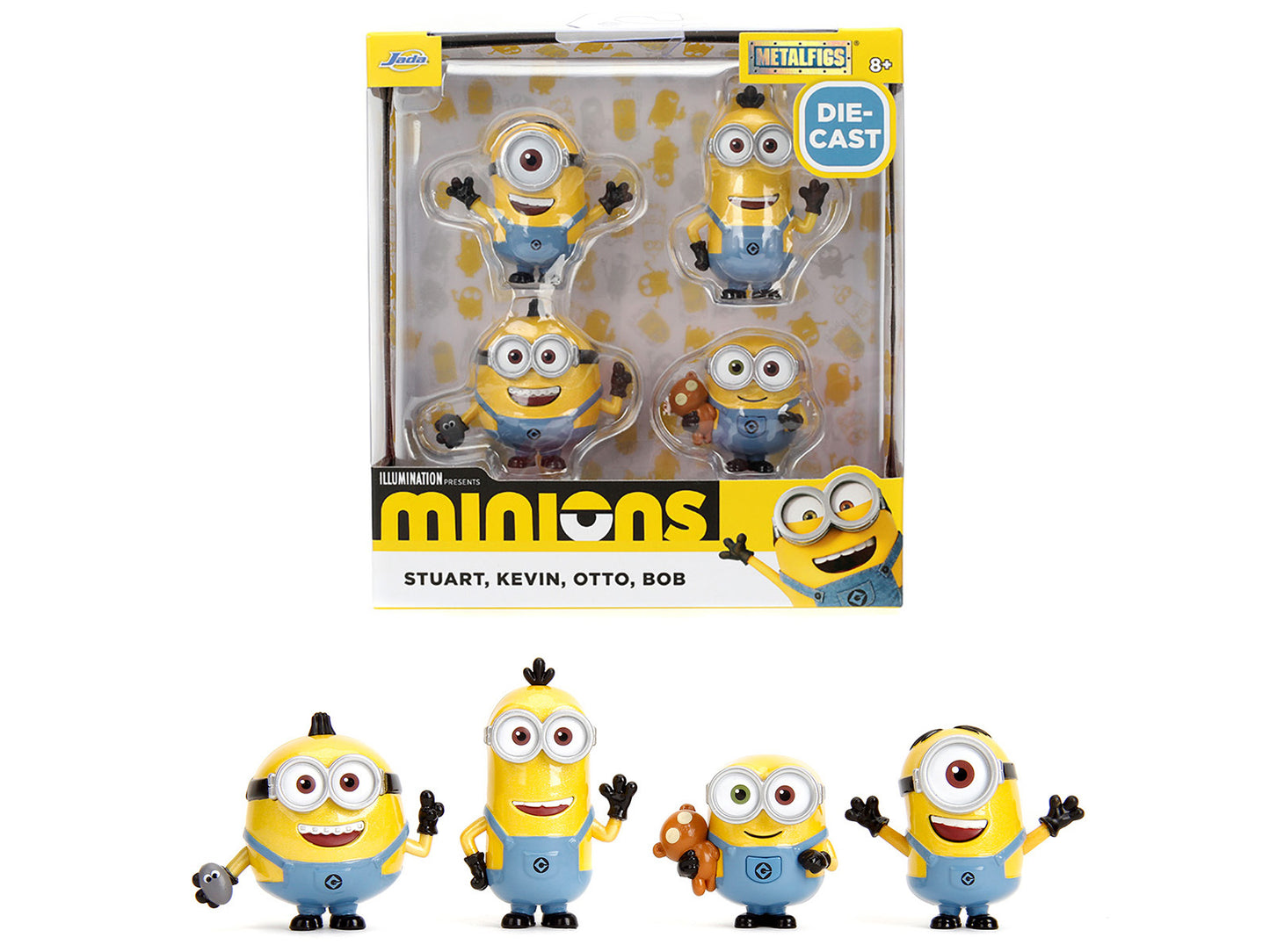 Set of 4 Jada Minions diecast figures from the 2015 Metalfigs series, detailed movie/TV series models.