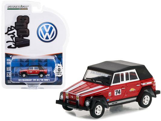 1974 Volkswagen Thing (Type 181) #74 Red "BAJA Thing" "Club Vee V-Dub" Series 15 1/64 Diecast Model Car by Greenlight-0
