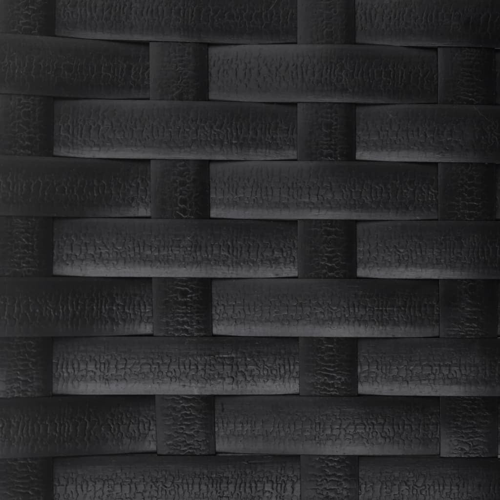 Garden Bench Black PE Rattan, Powder-Coated Steel Medium Durable