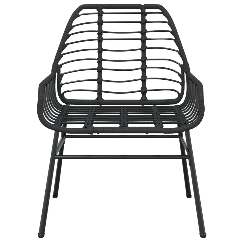 Garden Chair Black PE rattan, powder-coated steel Medium