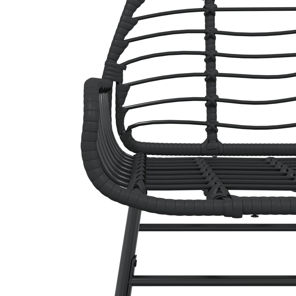 Garden Chair Black PE rattan, powder-coated steel Medium