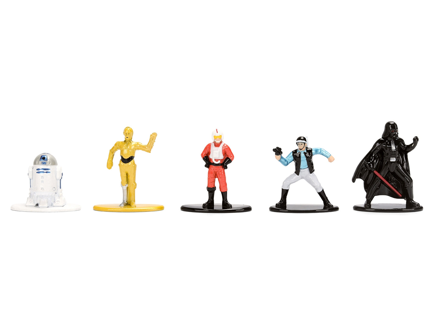 Set of 12 Jada Nano Metalfigs Star Wars diecast figures from the Movie Franchise Series, featuring detailed Star Wars character models.