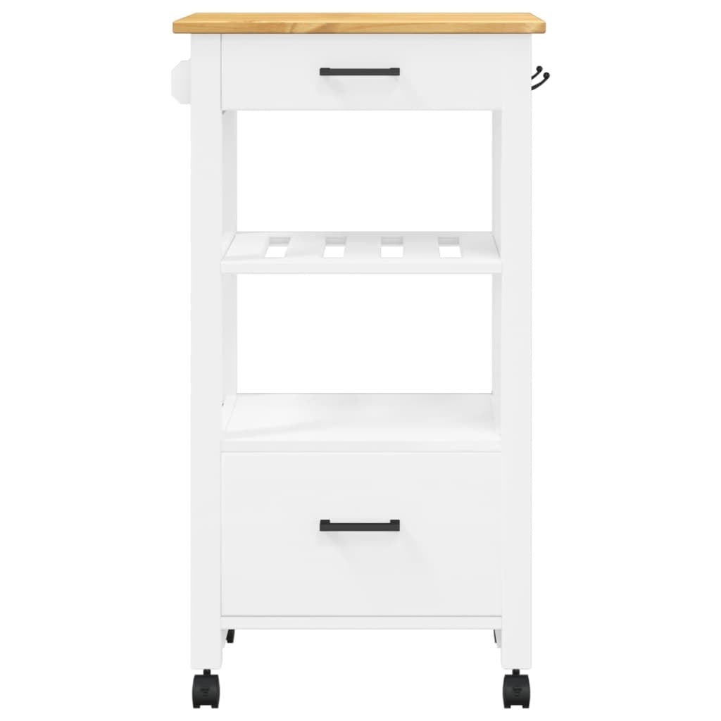 Kitchen Trolley MONZA 18.9"x15.7"x34.8" Solid Wood Pine
