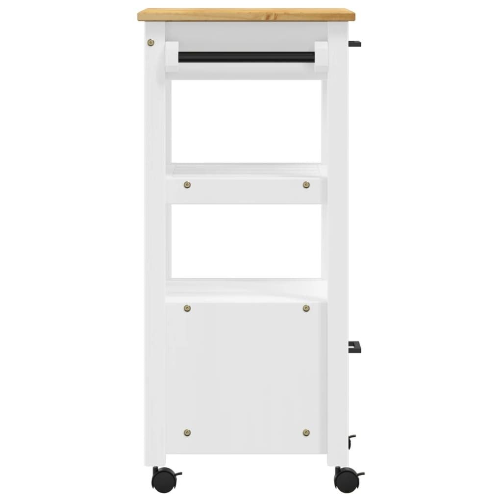 Kitchen Trolley MONZA 18.9"x15.7"x34.8" Solid Wood Pine