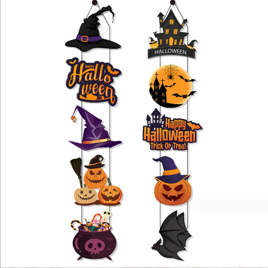 10PCS Halloween Door Hanging Banner Home Decoration Set