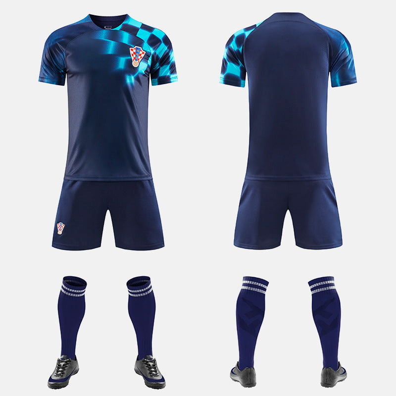 World Cup Qatar Football Shirt Set National Team Kit Mexico Belgium Croatia Home Away Boys and Girls