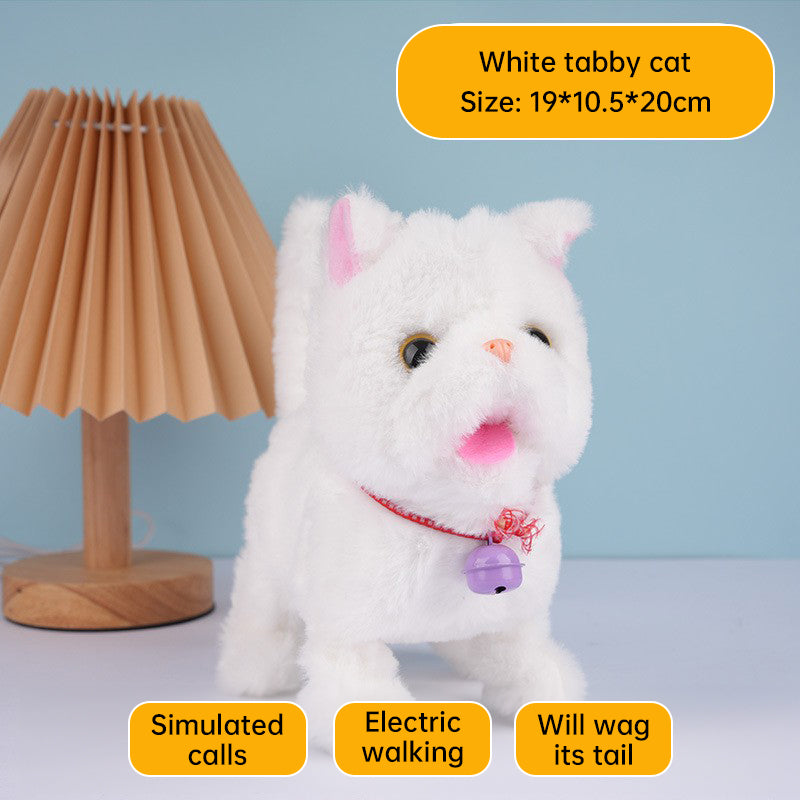 Realistic Electronic Cat Toy with Walking & Barking Actions to Keep Your Pet Active and Entertained.