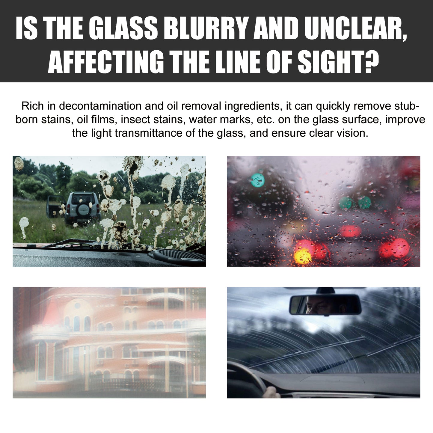 Car Windshield Cleaner, Car Windshield Cleaning Stains Rainproof And Fogging Cleaner