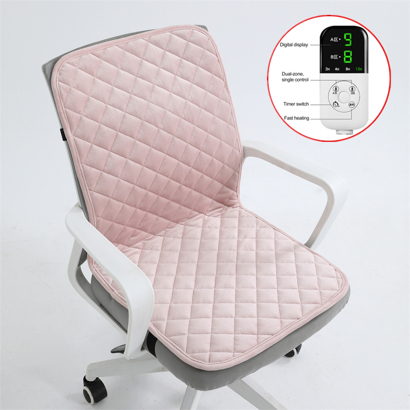 Eprolo heated seat cushion with backrest, 220V electric office chair warmer, featuring smart timer and ergonomic support