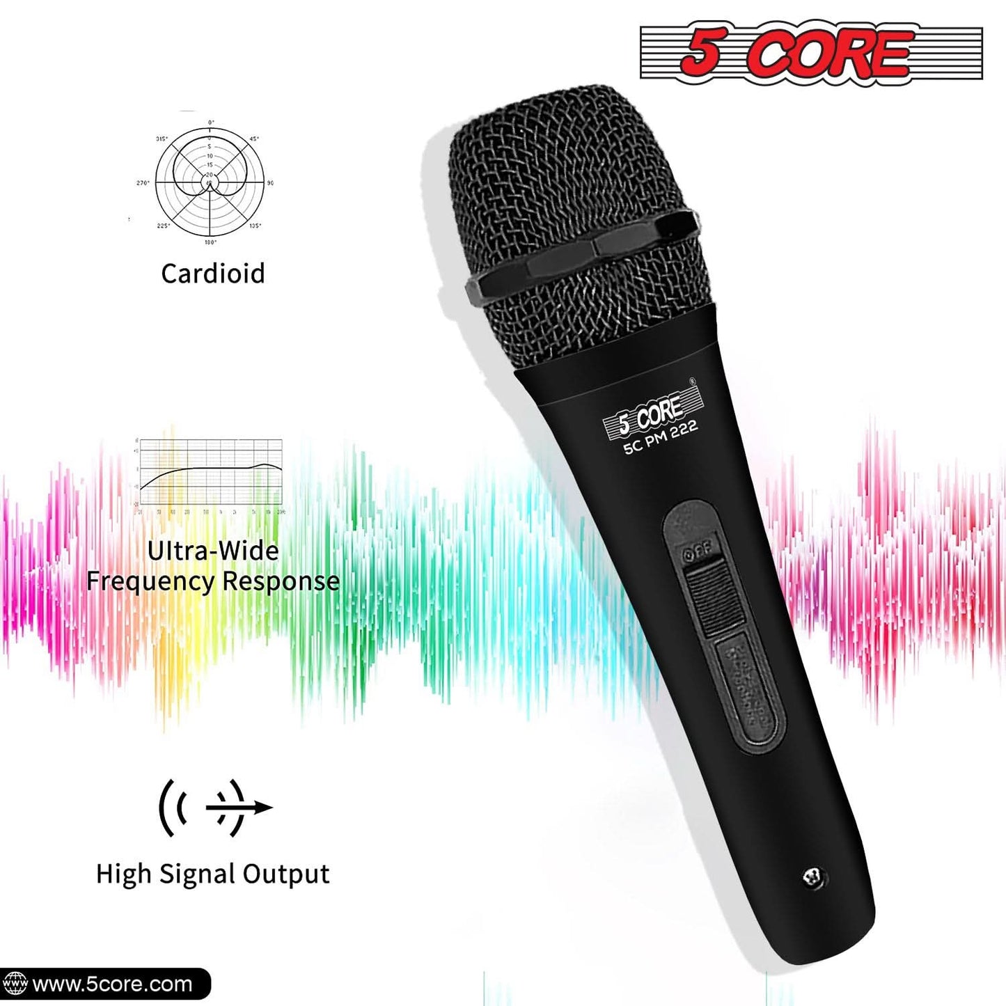5Core XLR Microphone Dynamic Mic Karaoke Singing Studio Mics Handheld Microfono-2