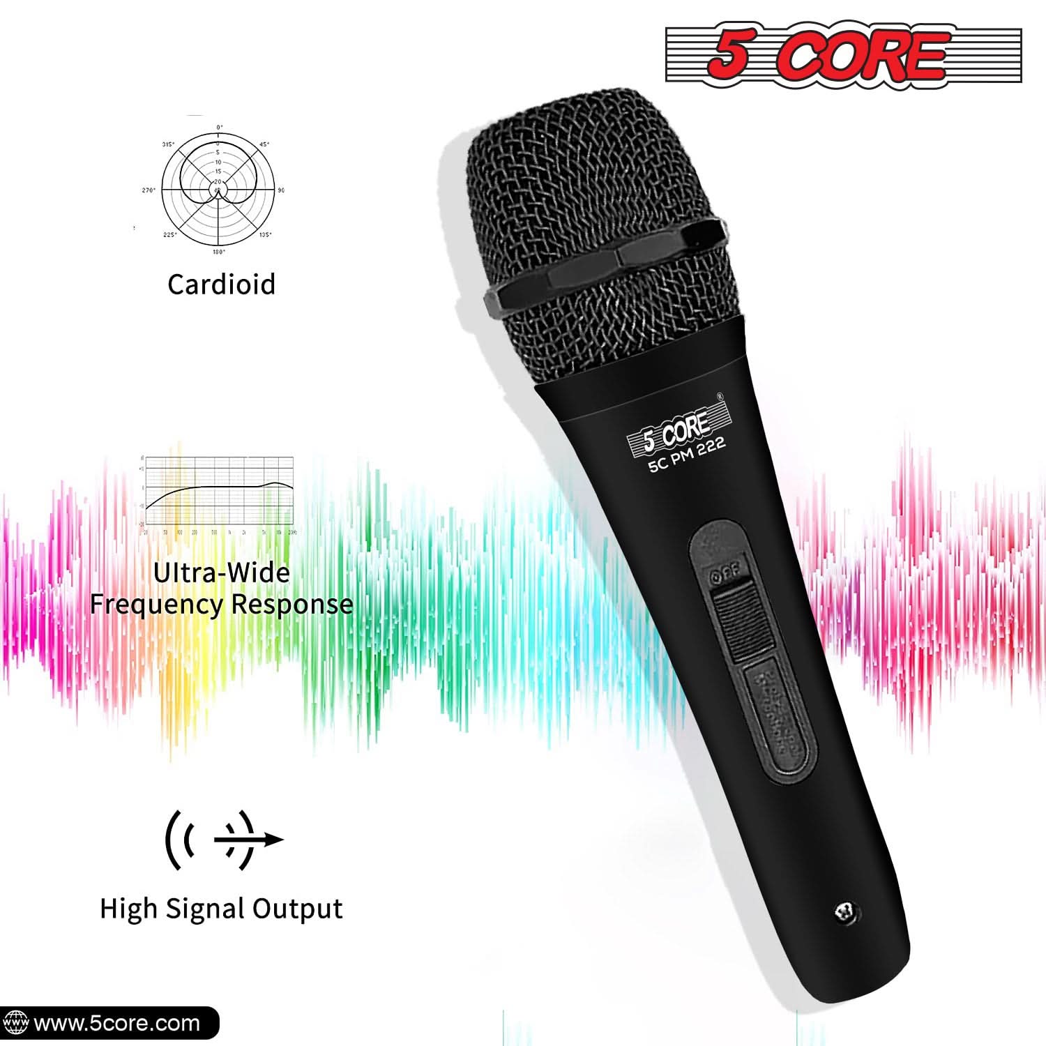 5Core XLR Microphone Dynamic Mic Karaoke Singing Studio Mics Handheld Microfono-2