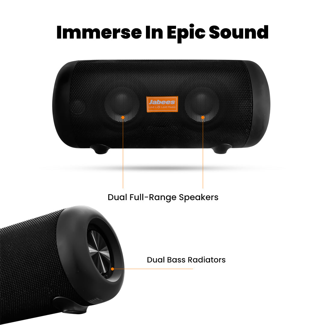 WHALE with Nylon Strap – Bluetooth IPX7 Waterproof Portable Outdoor Speaker with 30W Stereo Sound and USB Charge Out-4