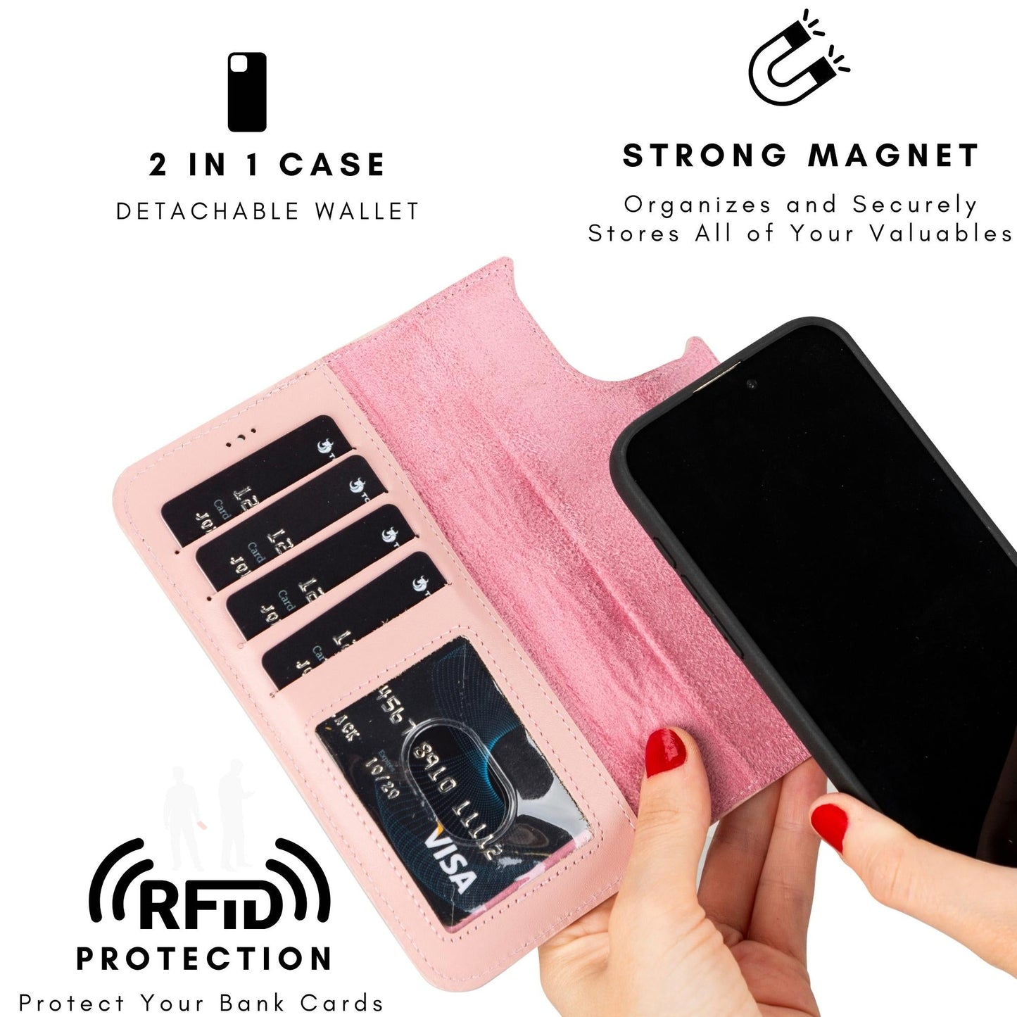 Casper iPhone 14 Series Detachable Leather Wallet Case