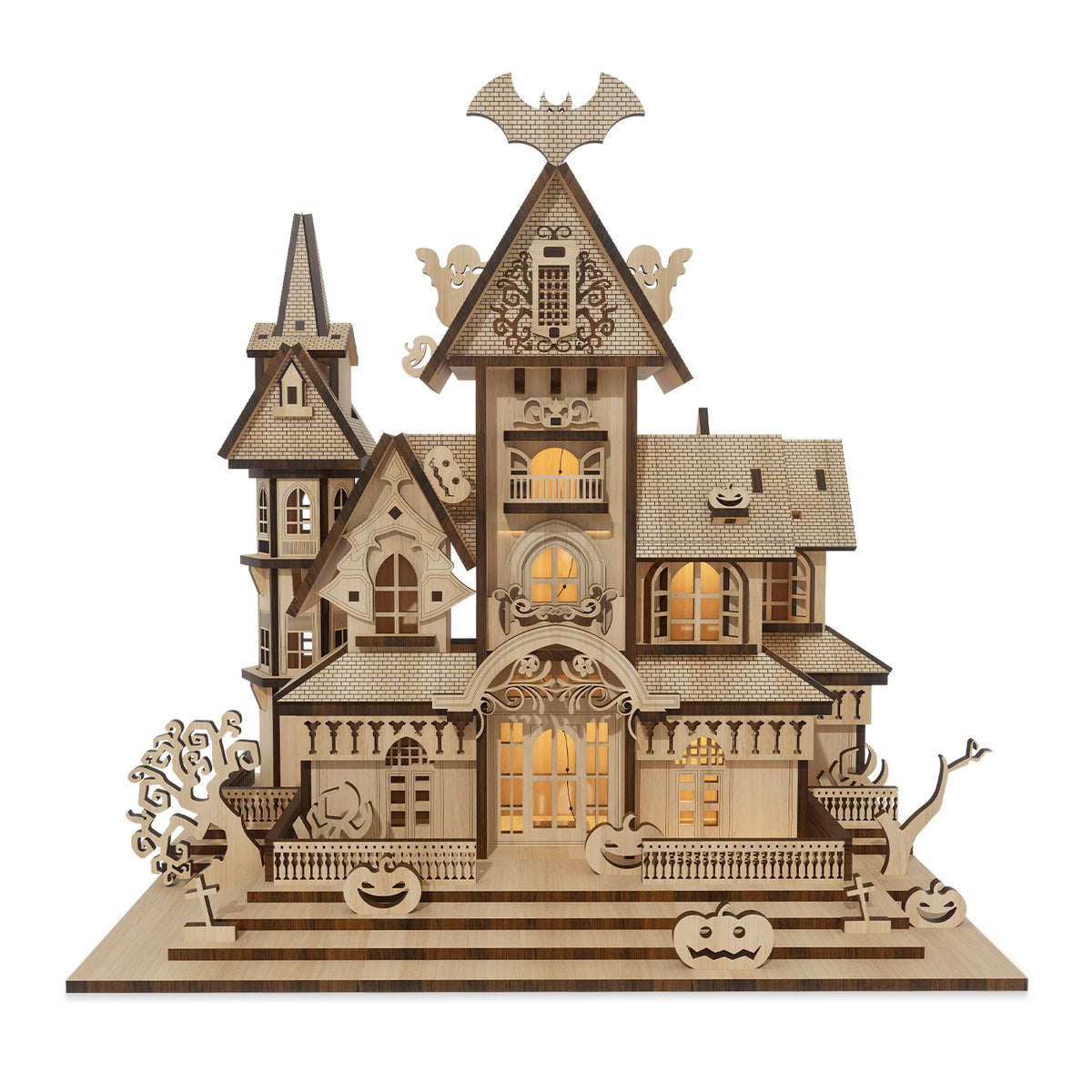 ClaudiaG Home Haunted Castle Halloween decoration, spooky castle scene with eerie details, perfect for Halloween festivities.