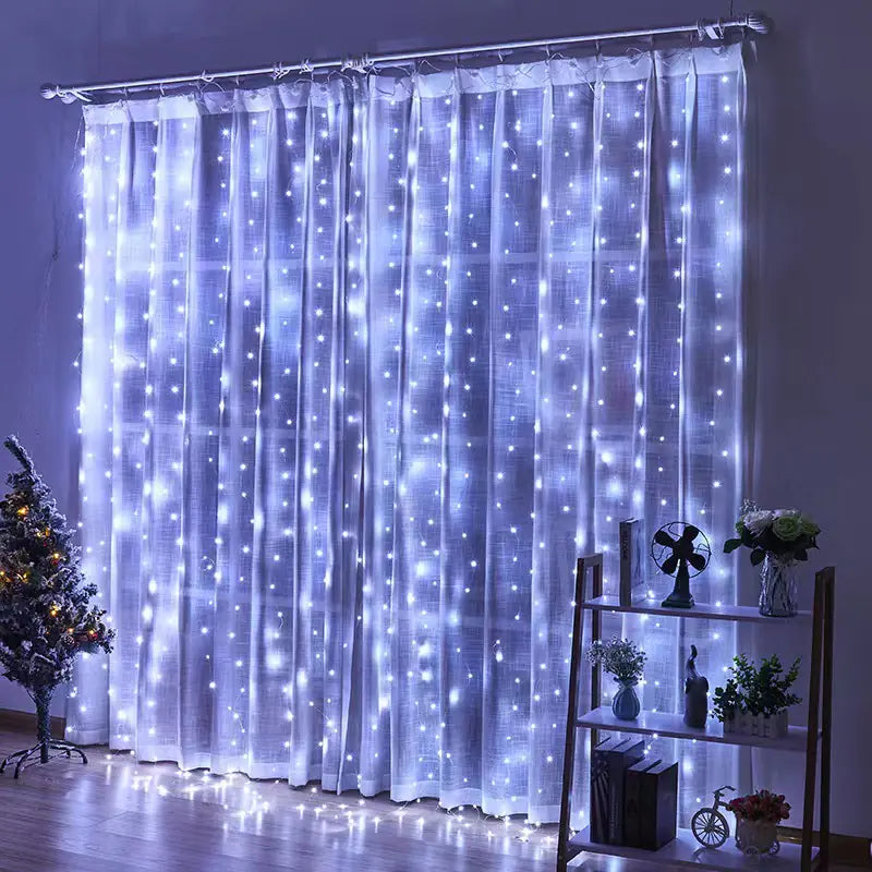 3x3m USB LED Copper Wire Curtain String Light