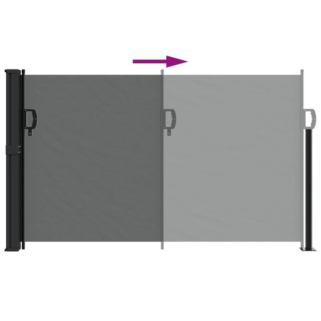 Retractable Side Awning Anthracite 100% polyester with PU coating